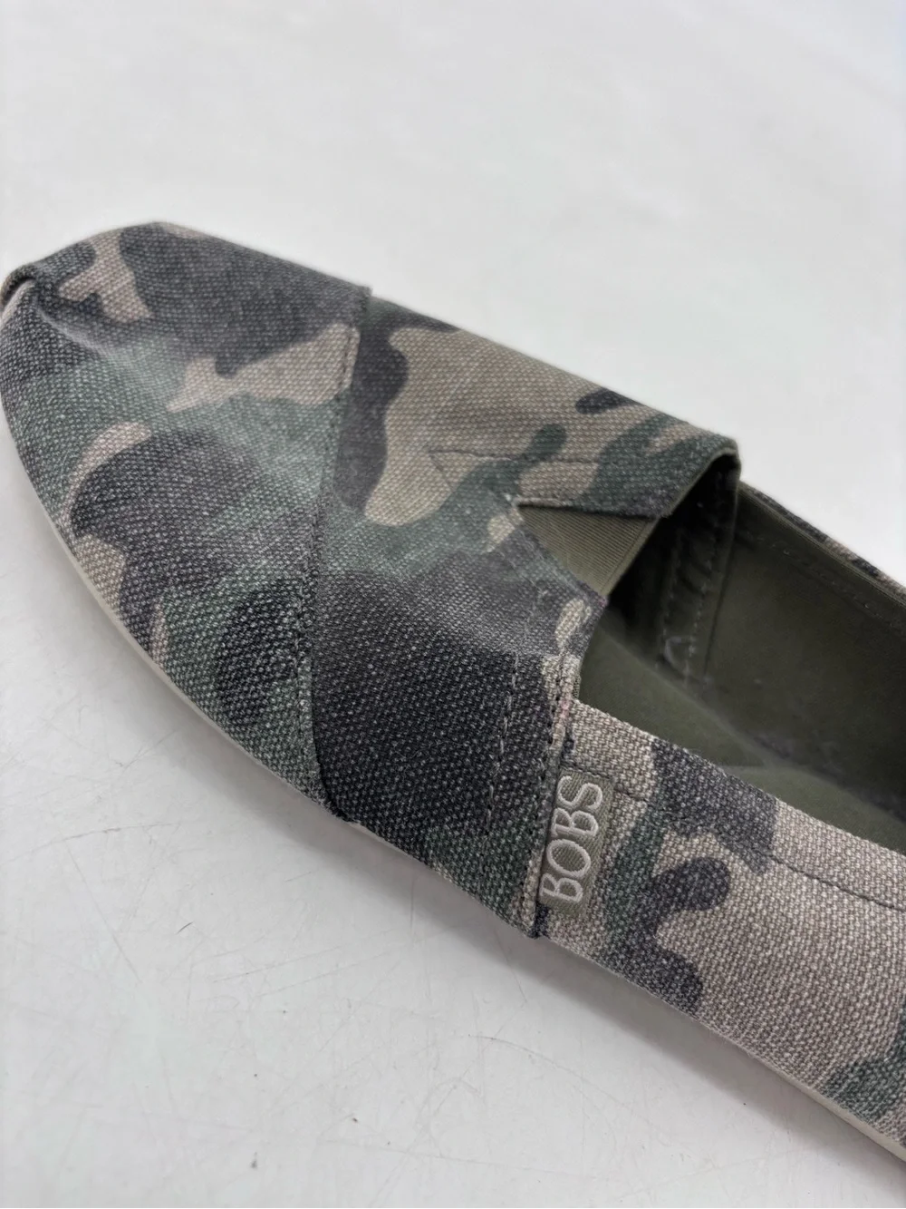 Bobs from Skechers NEW Alpargata Camo Print Memory Foam Slip On Loafers Flats